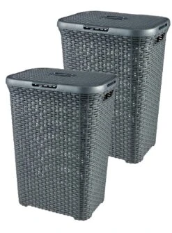 Curver Style Wasbox 60 Liter Antraciet 2 Stuks