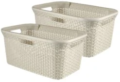 Curver Style Wasmand 45 Liter Vintage Wit 2 Stuks