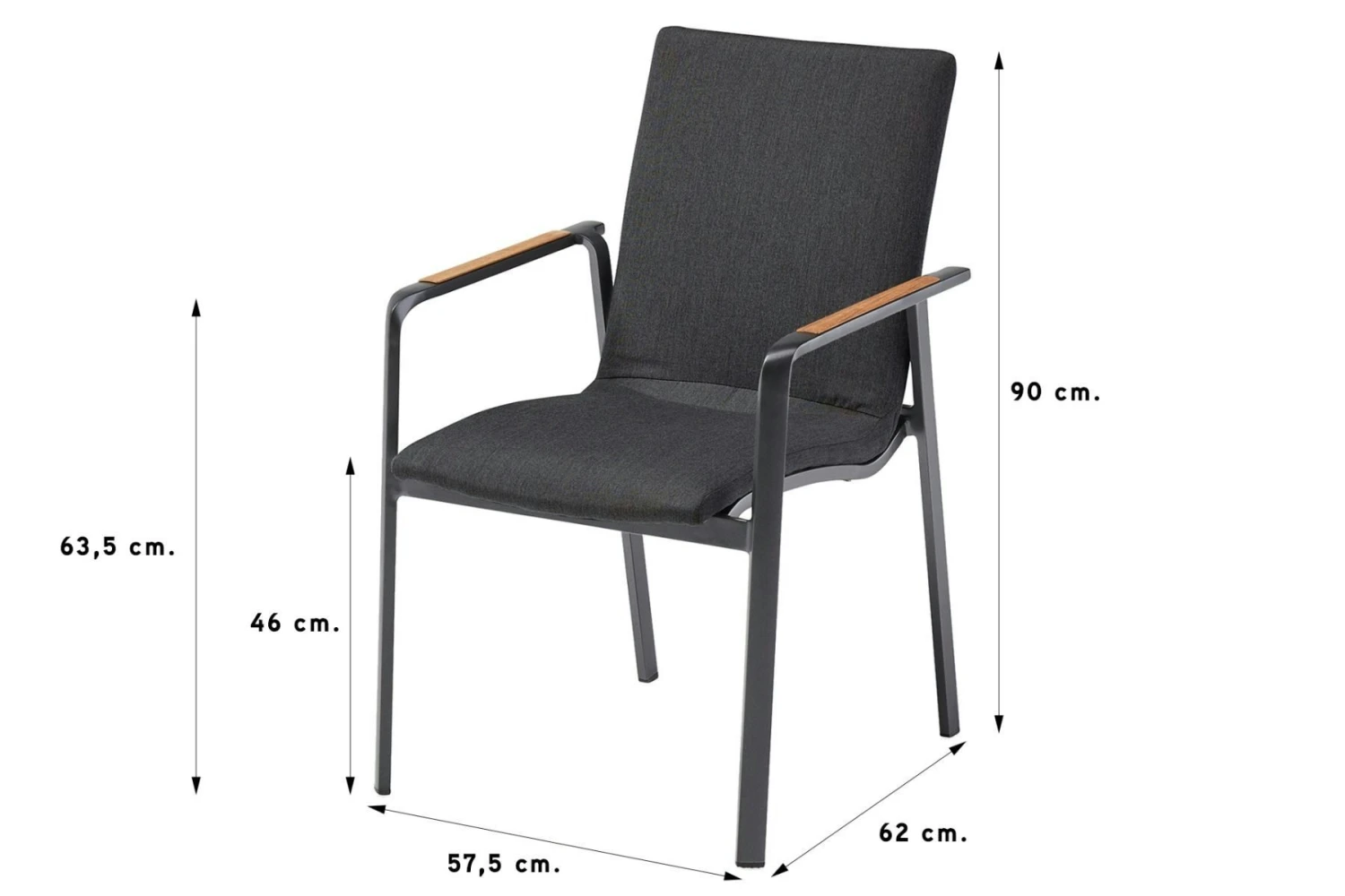 Kettler Diamond Sunbrella Stapelbare Tuinstoel Antraciet - Afbeelding 6