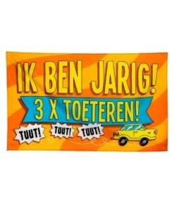 XXL Gevelvlag Ik Ben Jarig 3x Toeteren