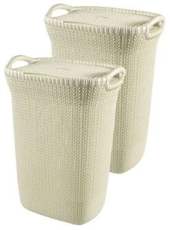 Curver Knit Wasbox 57 Liter Oasis White 2 Stuks