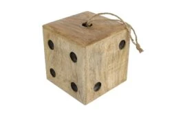 Deurstop Hout Dobbelsteen Aan Touw