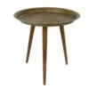 Bijzettafel Messing/hout Drie-poot