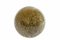 Glas Bol Roots M Amber/mosterd Glas 10x10x10cm