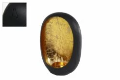 Windlicht "Pim" L Zwart/goud Metaal 18x11x26cm