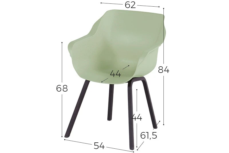 4 X Hartman Sophie Element Dining Armstoel French Green - Afbeelding 2