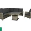 Qopps Aruba Lounge Dining Set Met Sandigo Vario Tafel 140 DH Lichtgrijs