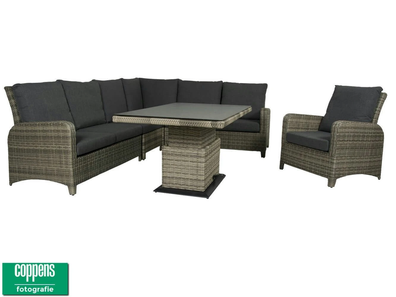 Qopps Aruba Lounge Dining Set Met Sandigo Vario Tafel 140 DH Lichtgrijs - Afbeelding 2