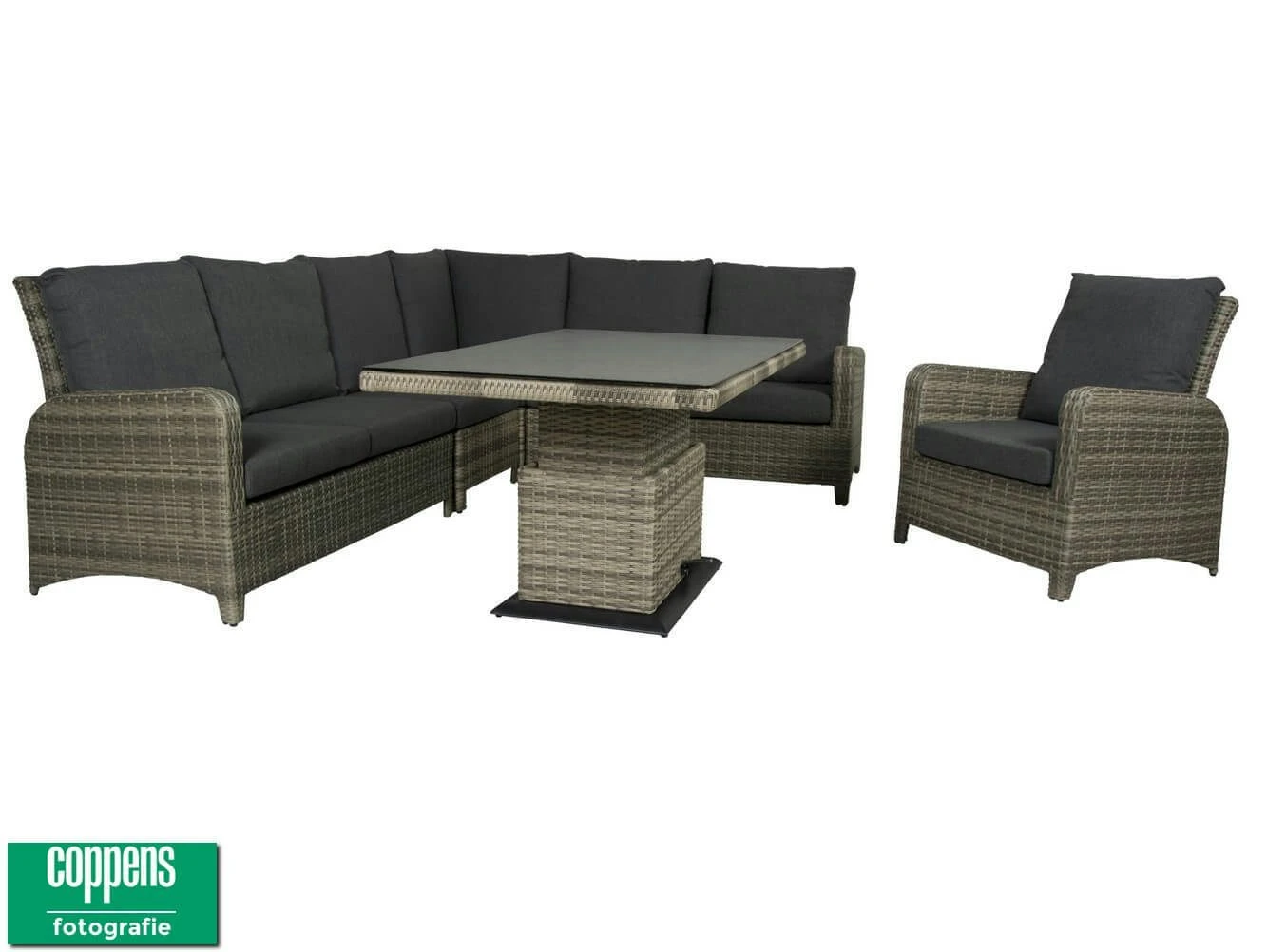 Qopps Aruba Lounge Dining Set Met Sandigo Vario Tafel 140 DH Lichtgrijs - Afbeelding 3