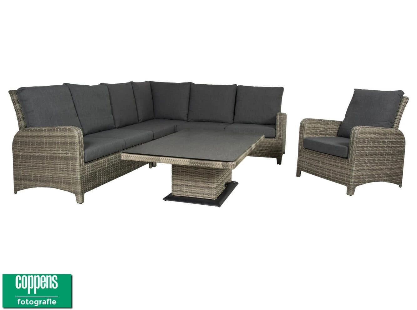Qopps Aruba Lounge Dining Set Met Sandigo Vario Tafel 140 DH Lichtgrijs - Afbeelding 4
