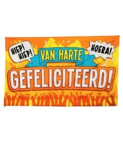 XXL Gevelvlag Van Harte Gefeliciteerd