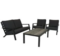 Qopps Atlanta 2 Zits Loungebank Met 2 Loungestoelen Met Koffietafel Devis