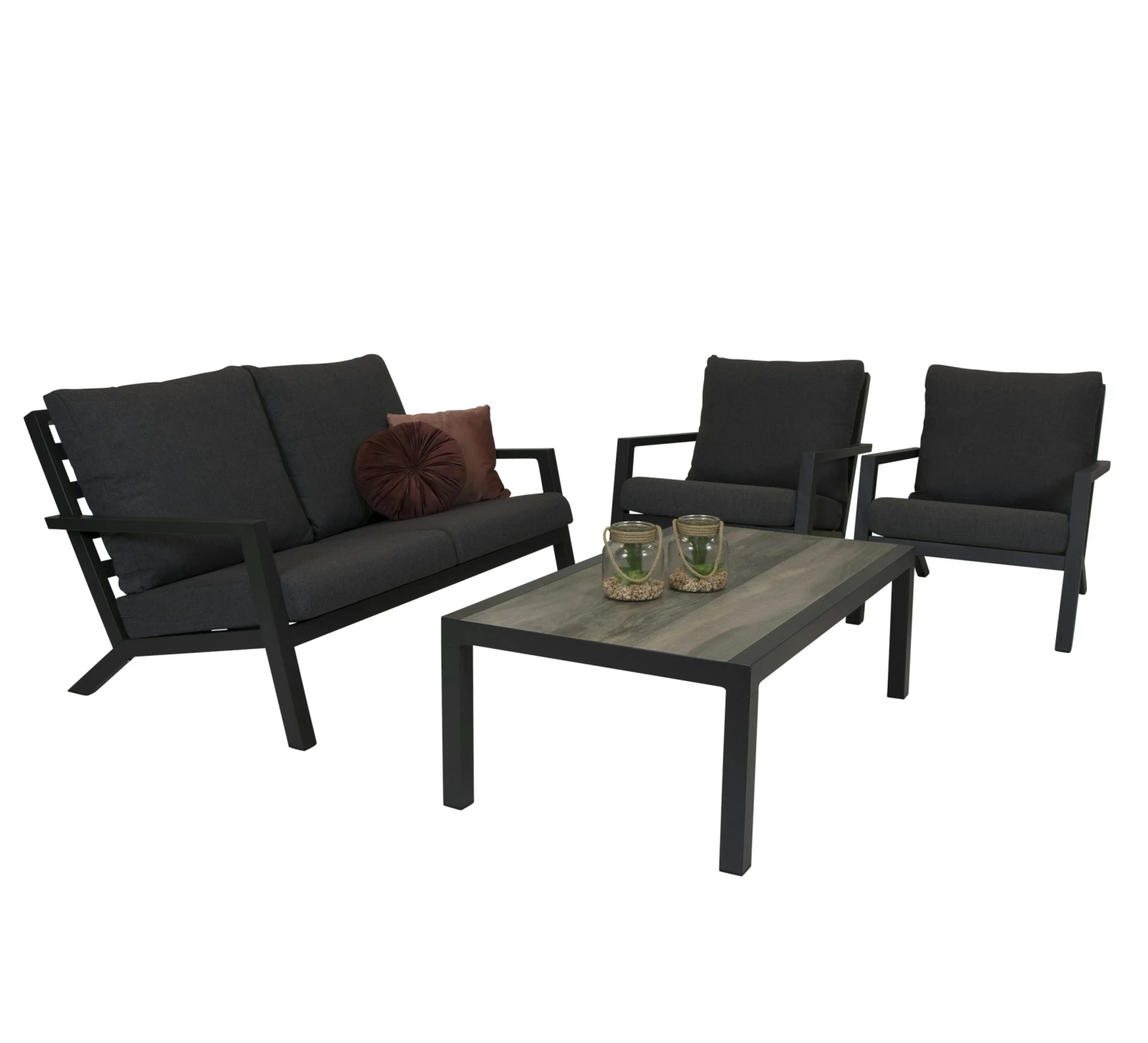 Qopps Atlanta 2 Zits Loungebank Met 2 Loungestoelen Met Koffietafel Devis - Afbeelding 2