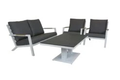 Qopps Loungeset 2 Zits Bank Met 2 Lounge Tuinstoelen En Hoogte Verstelbare Koffie Tafel