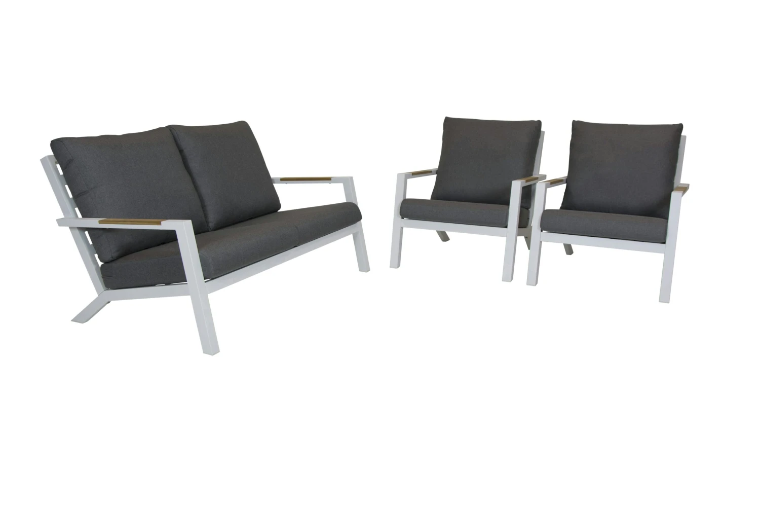 Qopps Loungeset 2 Zits Bank Met 2 Lounge Tuinstoelen En Hoogte Verstelbare Koffie Tafel - Afbeelding 5