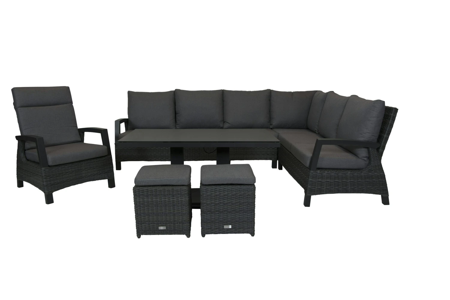 Qopps Darwin Lounge Hoekset Met Lounge Stoel 2 Bijzetkrukjes En Tuintafel Camos