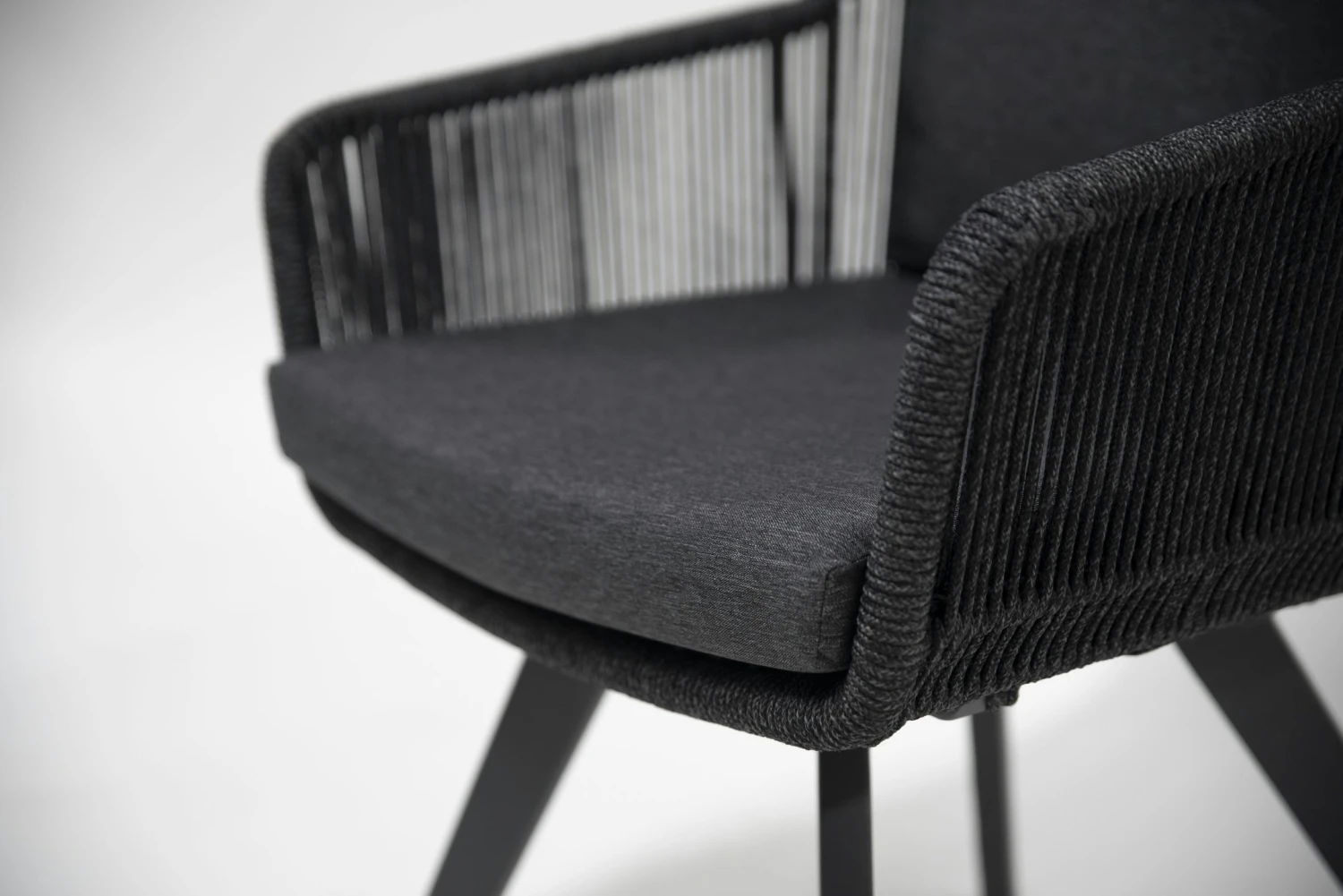 Flores Dining Tuinstoel Antraciet Aluminium - Afbeelding 2