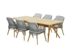 4SO Belair Teak Tuintafel Met Sempre Dining Stoel Met Teak Poten