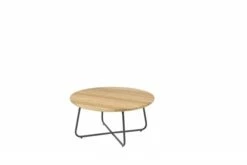 4SO Verdi Salontafel Teak 73 Cm Rond Antraciet Frame