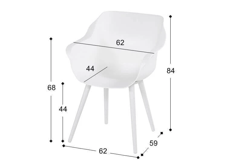 4 X Hartman Sophie Studio Dining Armstoel Wit - Afbeelding 2