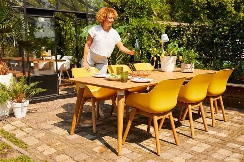 Sophie Organic Dining Armstoel Teak Curry Yellow - Afbeelding 6