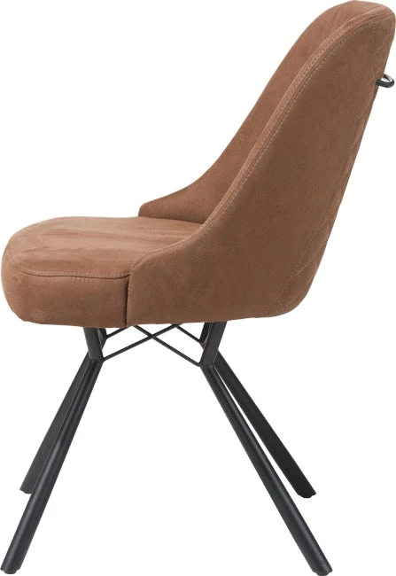 Eefje Eetkamerstoel - 4 Pootjes Zwart - Incl. Pocketvering - Stof Kibo Cognac - Afbeelding 3