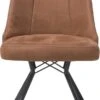 Eefje Eetkamerstoel - 4 Pootjes Zwart - Incl. Pocketvering - Stof Kibo Cognac