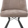 Eefje Eetkamerstoel - 4 Pootjes Zwart - Incl. Pocketvering - Stof Kibo Taupe