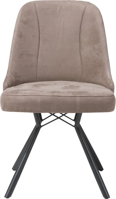 Eefje Eetkamerstoel - 4 Pootjes Zwart - Incl. Pocketvering - Stof Kibo Taupe