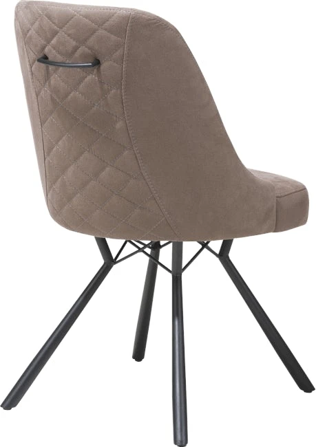 Eefje Eetkamerstoel - 4 Pootjes Zwart - Incl. Pocketvering - Stof Kibo Taupe - Afbeelding 3