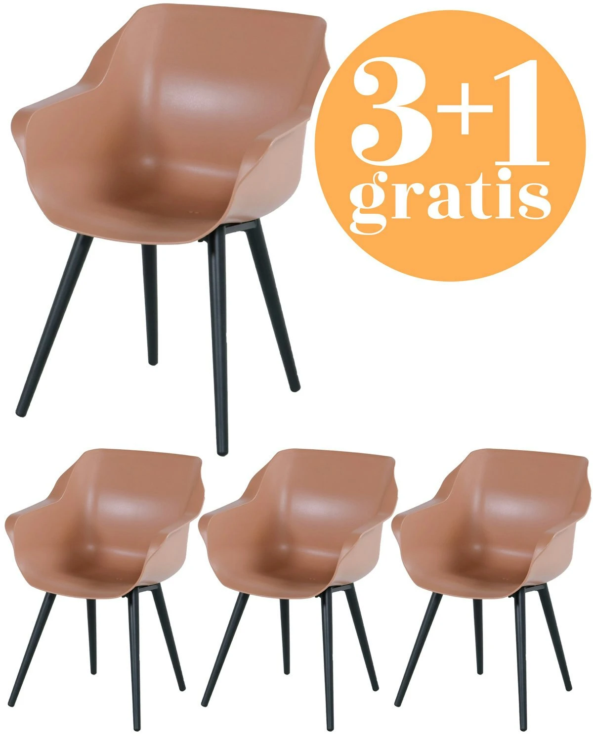 4 X Hartman Sophie Studio Armchair Italian Terra