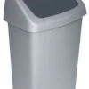 Curver Swing Bin 10 Liter Zilver/antraciet