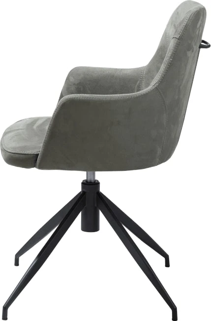 Eifel Armstoel + Greep - Metaal Conisch Zwart + Stof Savannah Charcoal - Afbeelding 4