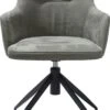 Eifel Armstoel + Greep - Metaal Conisch Zwart + Stof Savannah Charcoal