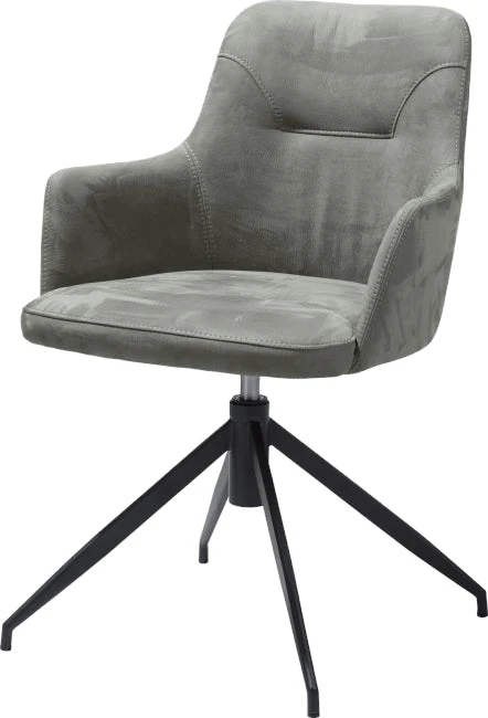 Eifel Armstoel + Greep - Metaal Conisch Zwart + Stof Savannah Charcoal - Afbeelding 3