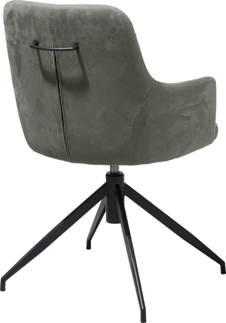 Eifel Armstoel + Greep - Metaal Conisch Zwart + Stof Savannah Charcoal - Afbeelding 2