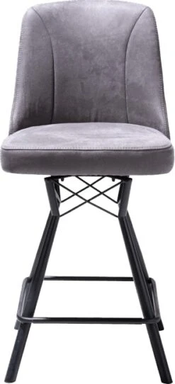 Eefje Barstoel - 4 Pootjes Zwart - Stof Kibo Antraciet