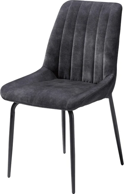 Remon Eetkamerstoel - 4 Pootjes Zwart - Stof Karese Antraciet - Afbeelding 2