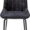 Remon Eetkamerstoel - 4 Pootjes Zwart - Stof Karese Antraciet