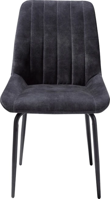 Remon Eetkamerstoel - 4 Pootjes Zwart - Stof Karese Antraciet