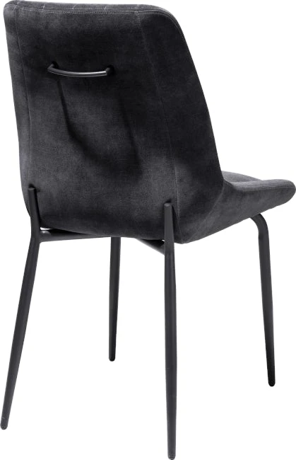 Remon Eetkamerstoel - 4 Pootjes Zwart - Stof Karese Antraciet - Afbeelding 4