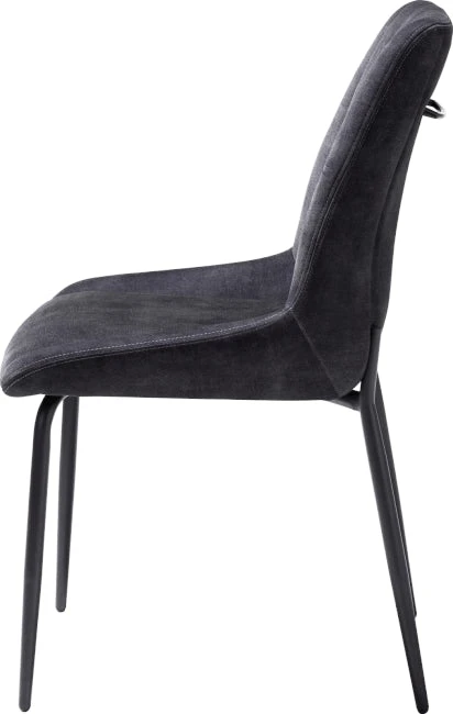 Remon Eetkamerstoel - 4 Pootjes Zwart - Stof Karese Antraciet - Afbeelding 3