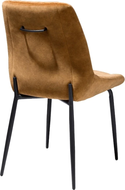 Remon Eetkamerstoel - 4 Pootjes Zwart - Stof Karese Okergeel - Afbeelding 4