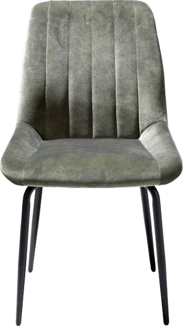 Remon Eetkamerstoel - 4 Pootjes Zwart - Stof Karese Olijf