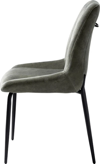 Remon Eetkamerstoel - 4 Pootjes Zwart - Stof Karese Olijf - Afbeelding 3