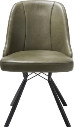Eefje Eetkamerstoel - Leder Laredo Groen