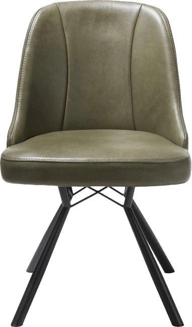 Eefje Eetkamerstoel - Leder Laredo Groen