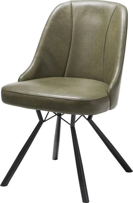 Eefje Eetkamerstoel - Leder Laredo Groen - Afbeelding 2