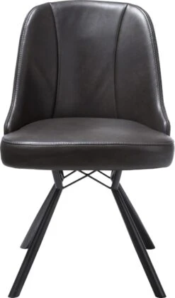 Eefje Eetkamerstoel - Leder Laredo Off Black