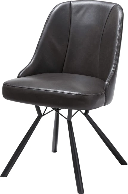 Eefje Eetkamerstoel - Leder Laredo Off Black - Afbeelding 2